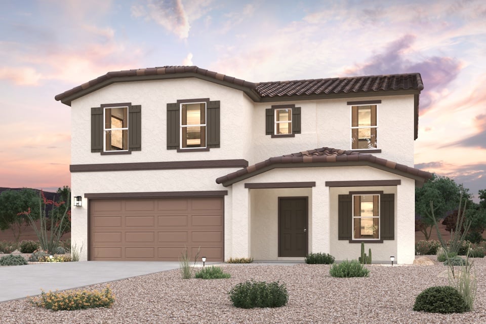 A house with a garage.