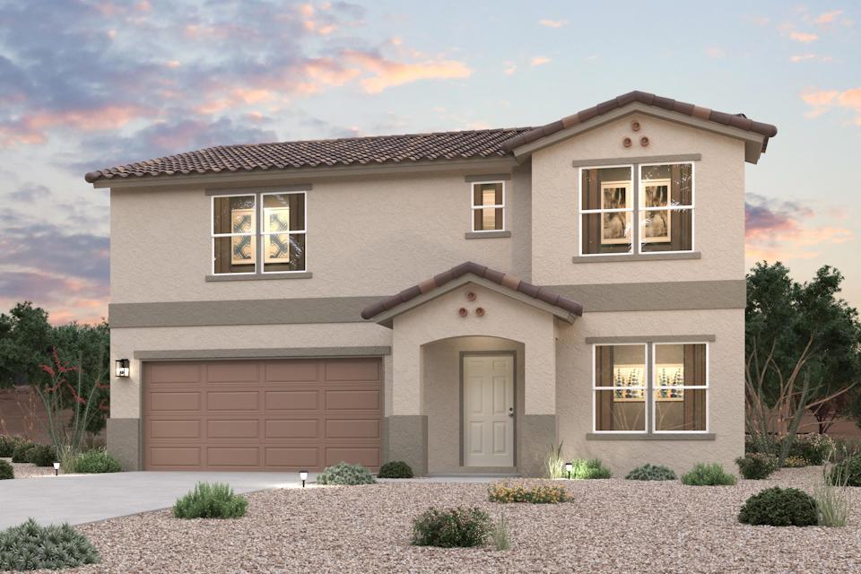 A house with a garage.