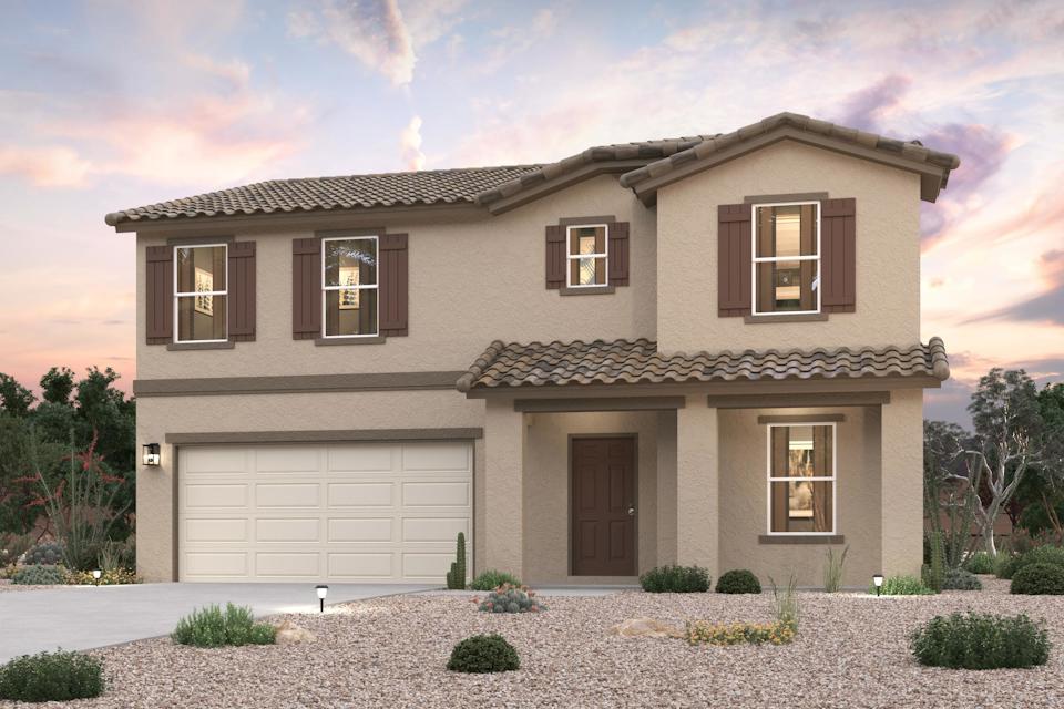 A house with a garage.