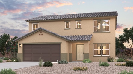 A house with a garage.