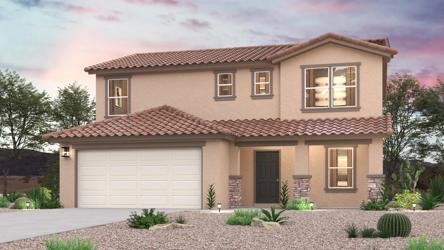 A house with a garage.