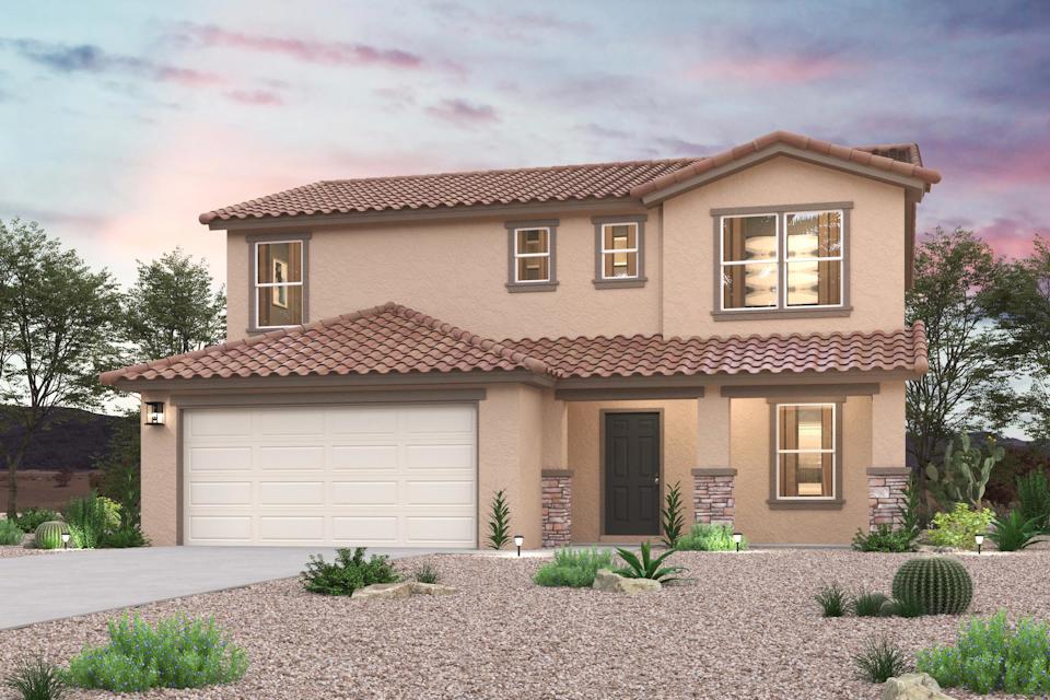A house with a garage.