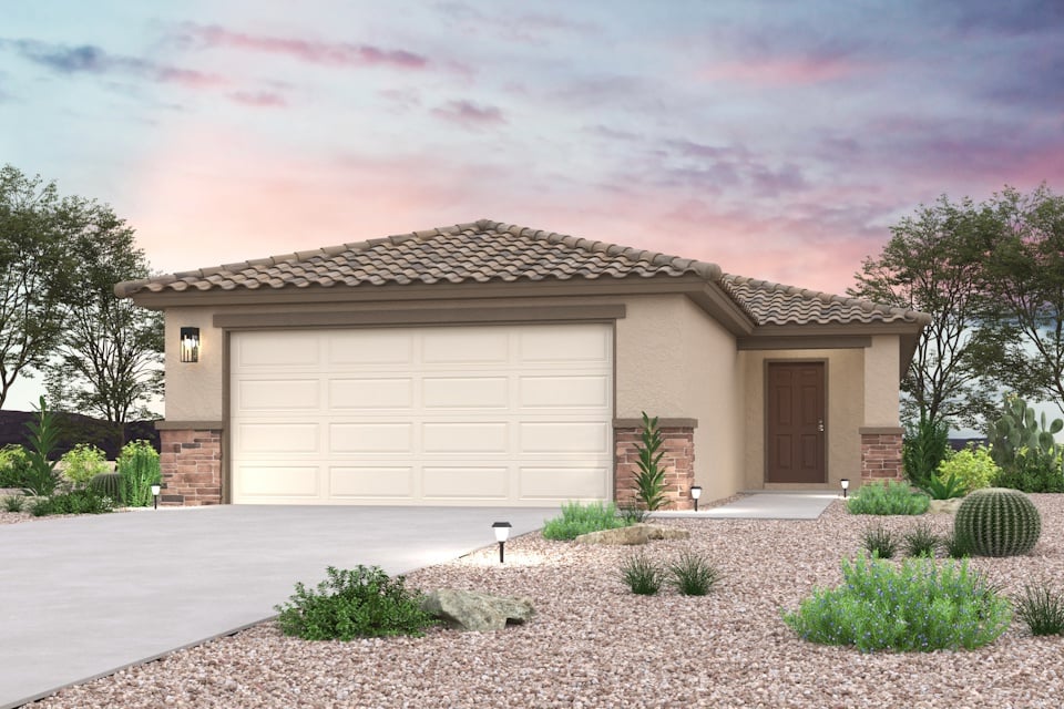 A house with a driveway.