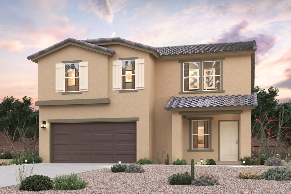 A house with a garage.