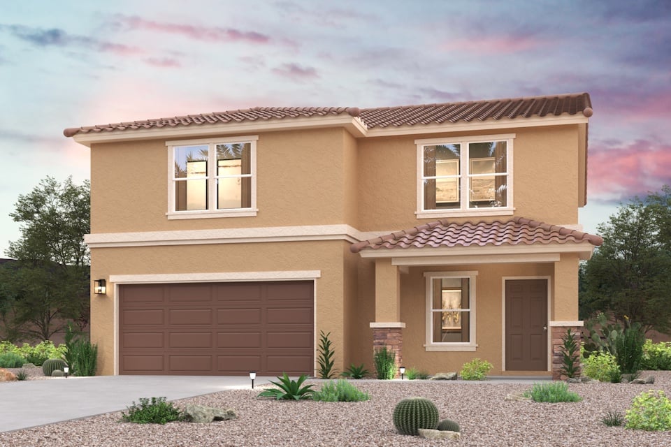 A house with a garage.