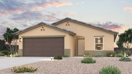 A house with a driveway.