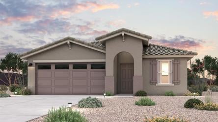 A house with a garage.