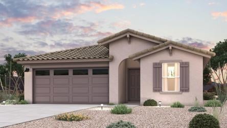 A house with a garage.