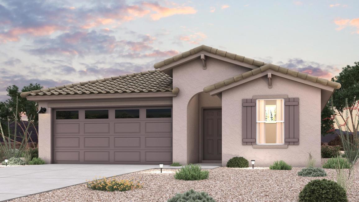 A house with a garage.