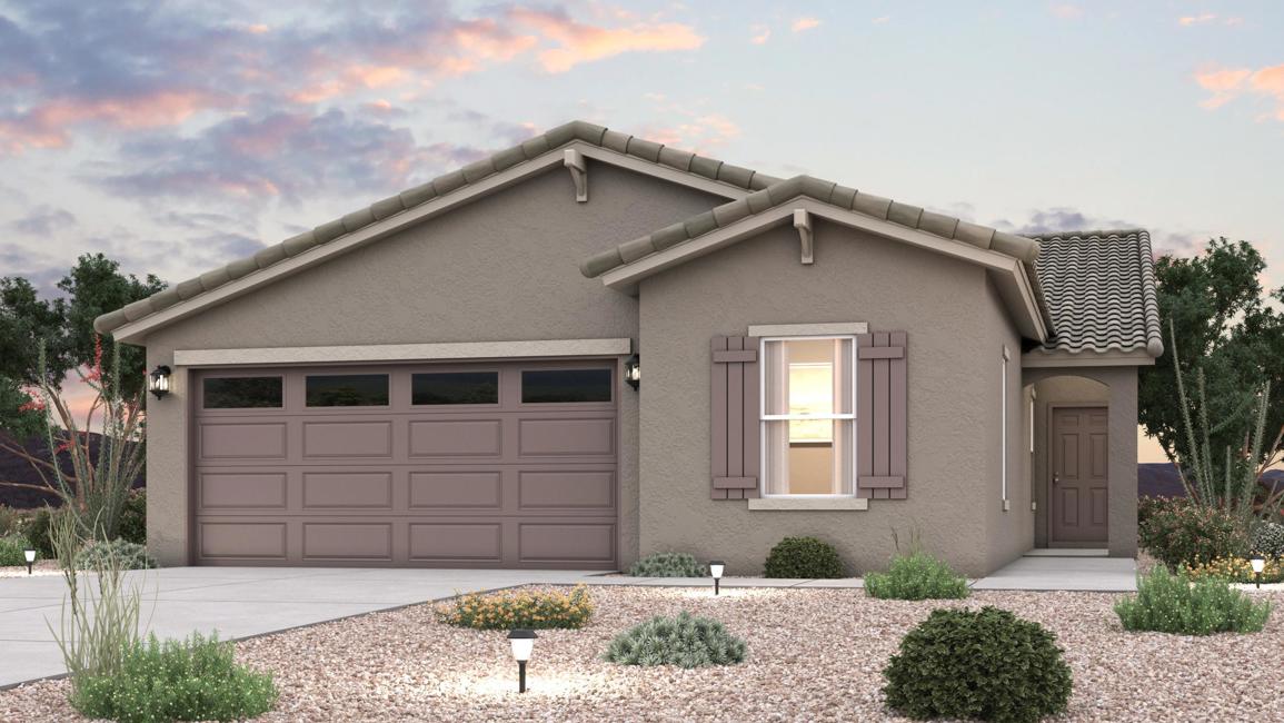 A house with a garage.