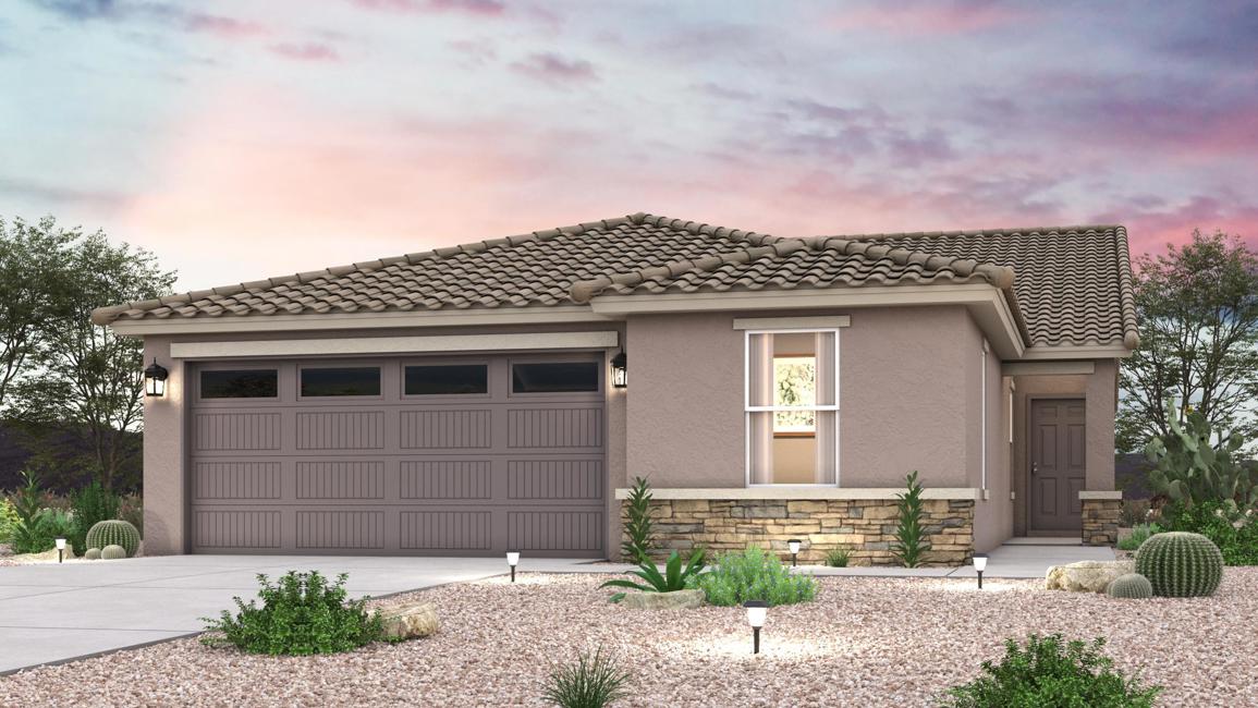 A house with a large front yard.