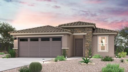 A house with a garage and a driveway.