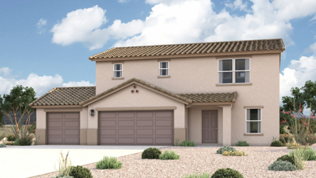 A house with a garage.