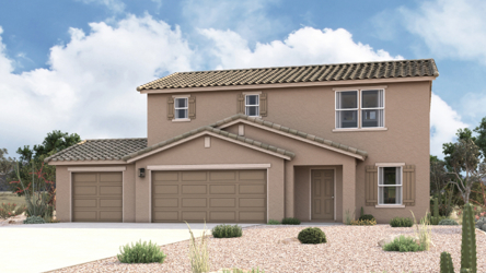 A house with a garage.