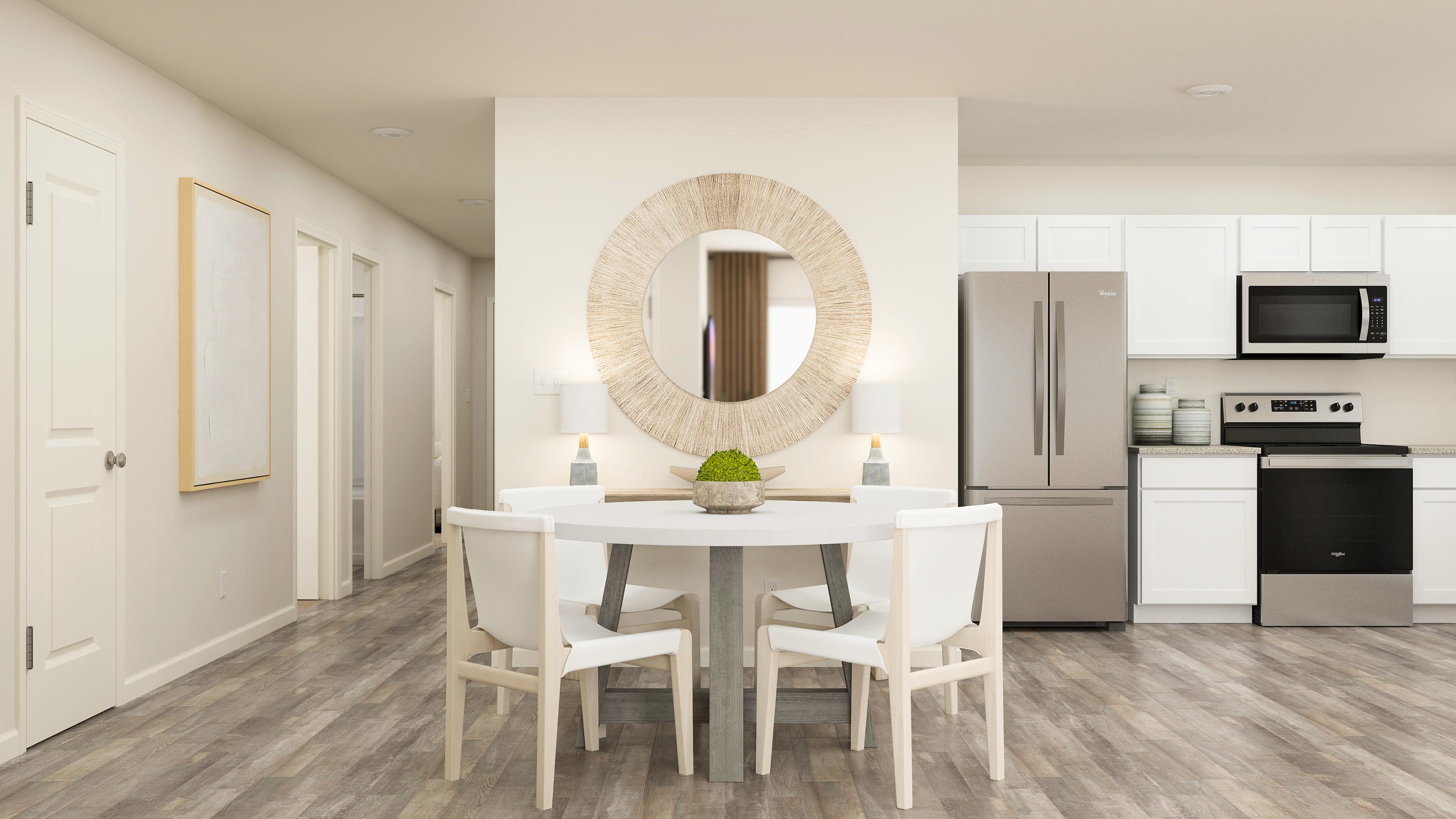 Dining area attached to the kitchen. 