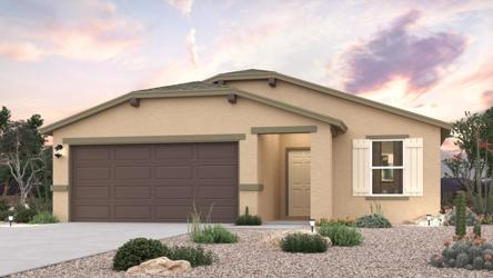 A house with a garage.