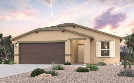 A house with a garage.