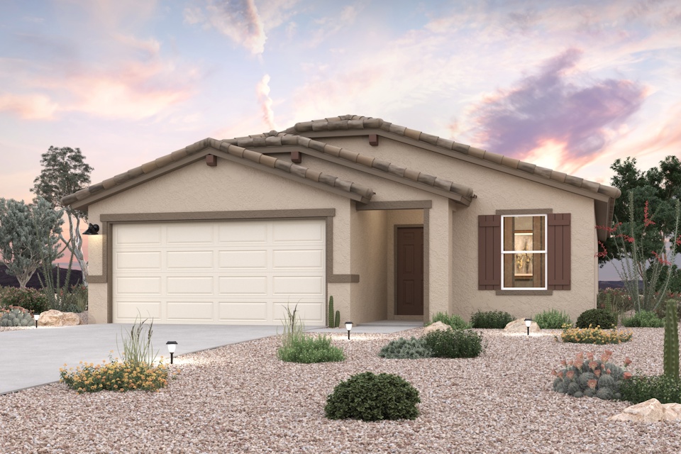 A house with a garage.