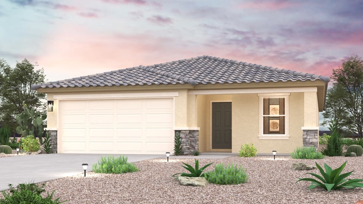 A house with a garage.