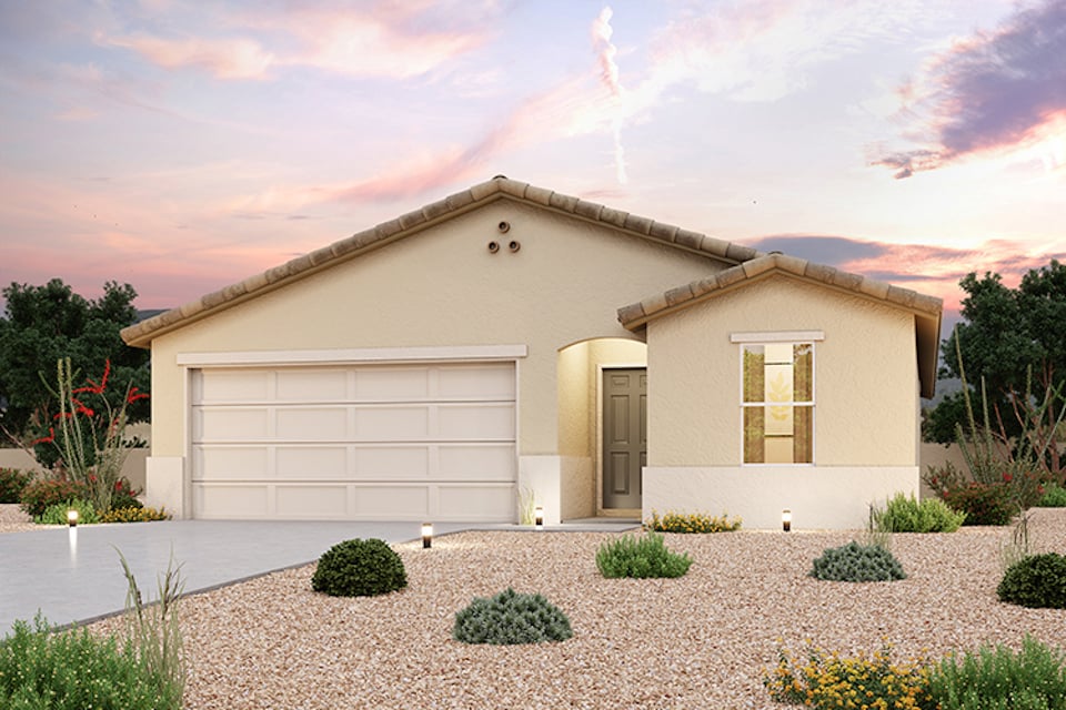 A house with a garage.
