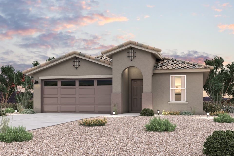 A house with a driveway.