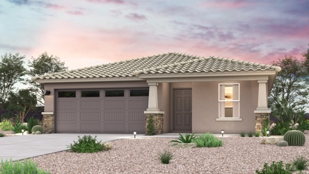 A house with a garage and a driveway.