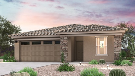 A house with a garage.