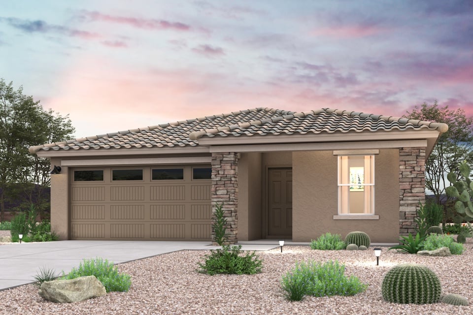 A house with a garage.