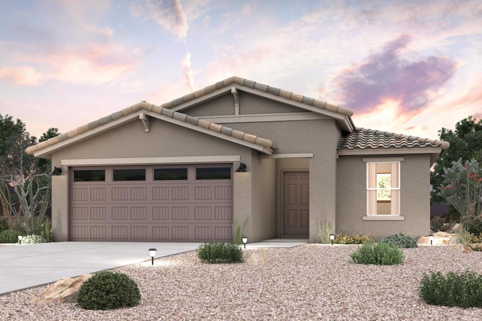 A house with a garage.