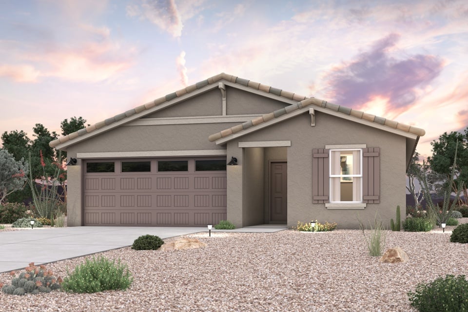 A house with a garage.