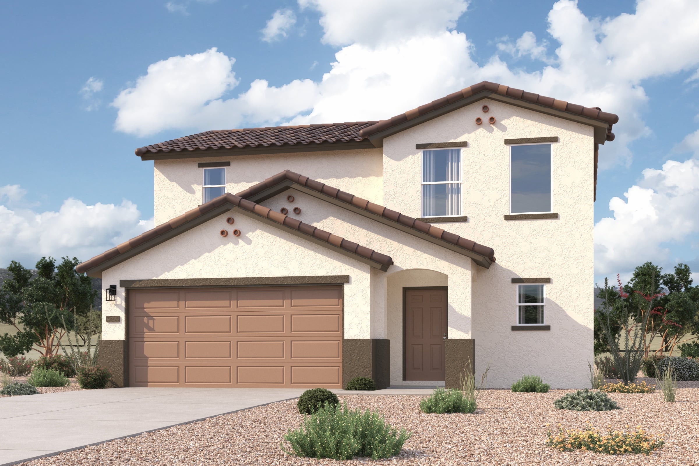 A house with a garage.
