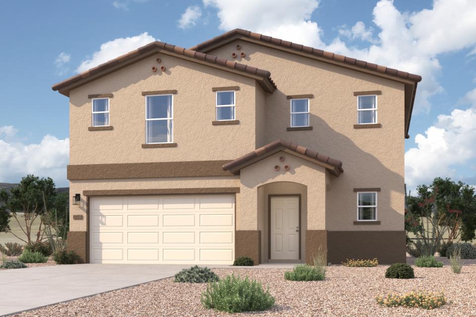 A house with a garage.
