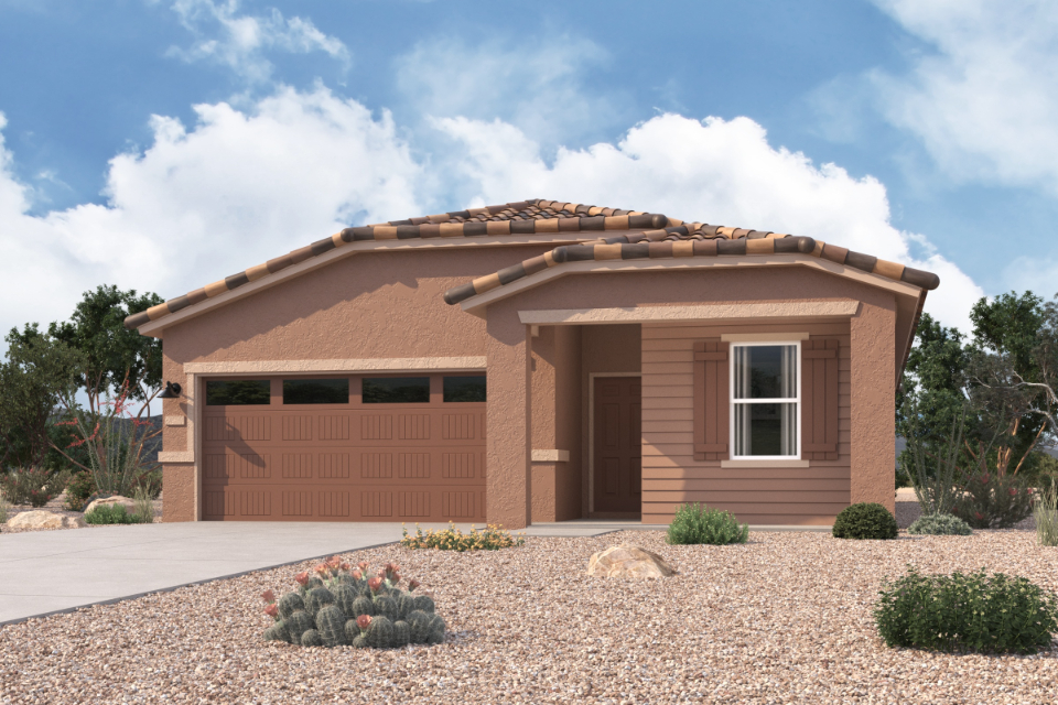 A house with a garage.