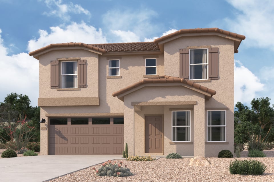 A house with a garage.