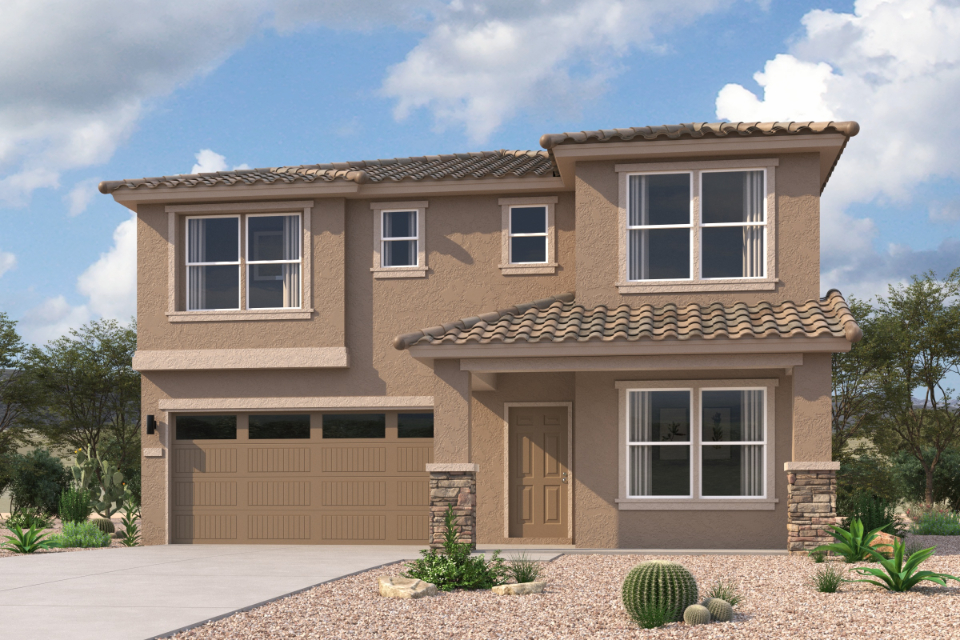 A house with a garage.
