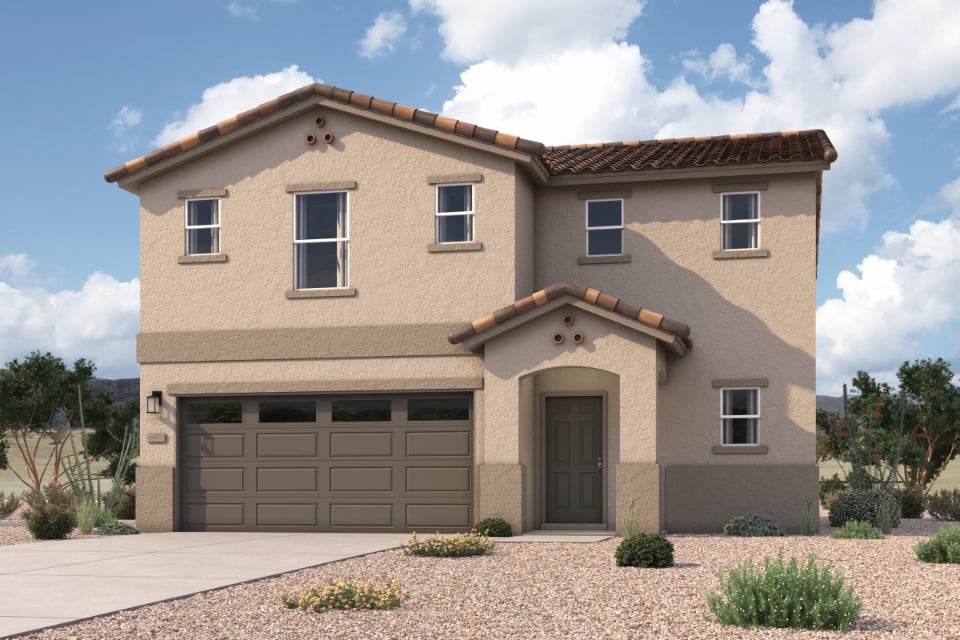 A house with a garage.