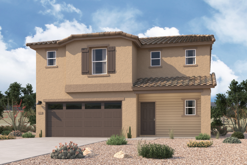 A house with a garage.