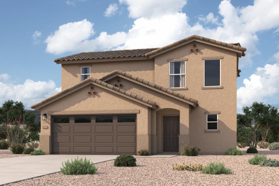 A house with a garage.