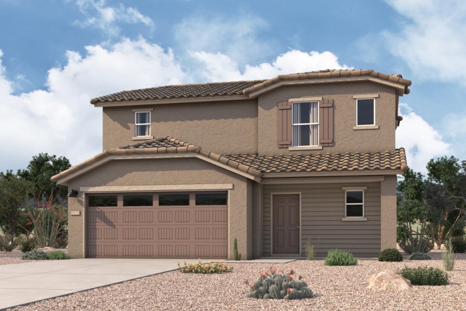 A house with a garage.