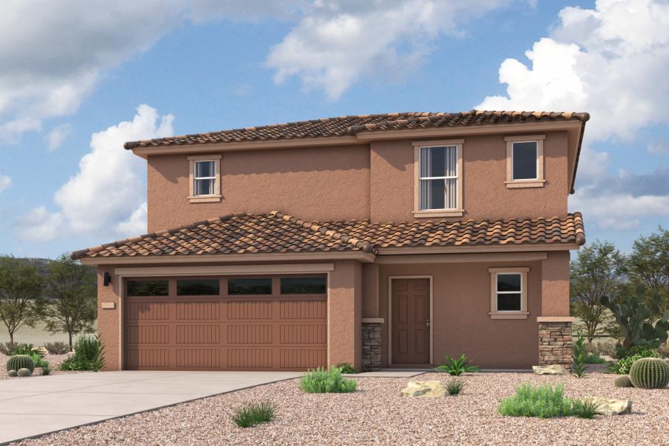A house with a garage.