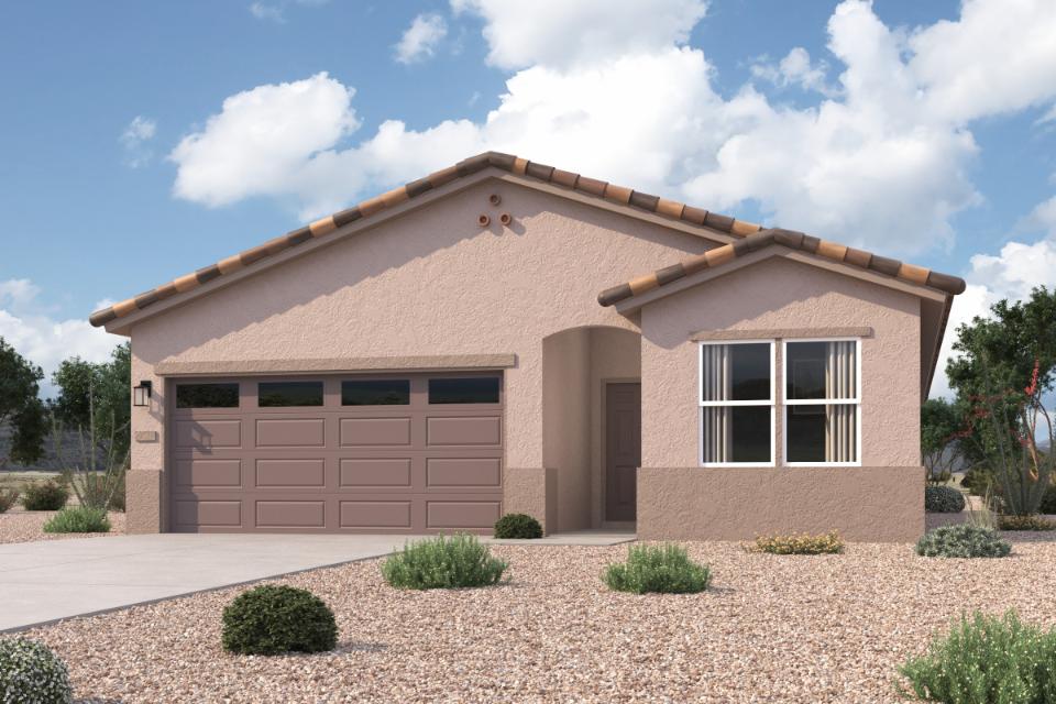 A house with a garage.