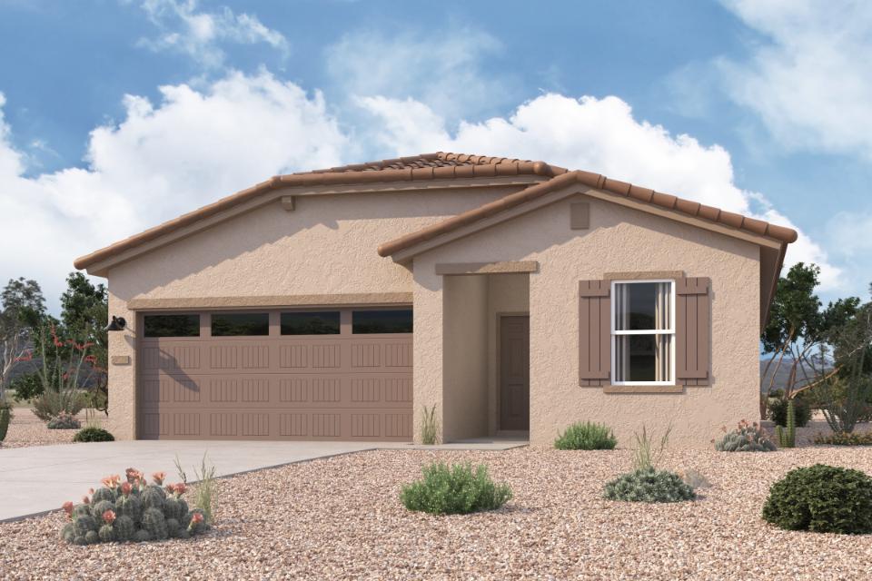 A house with a garage.