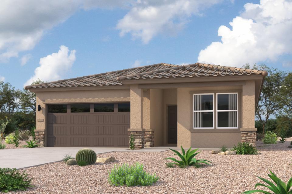 A house with a garage.