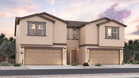 A house with a garage.