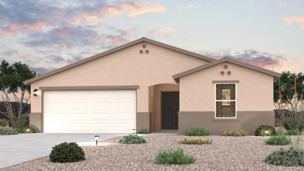 A house with a garage.