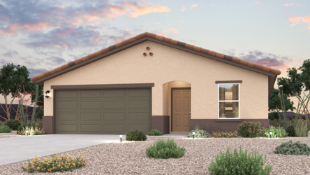 A house with a garage.