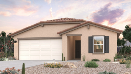 A house with a garage.