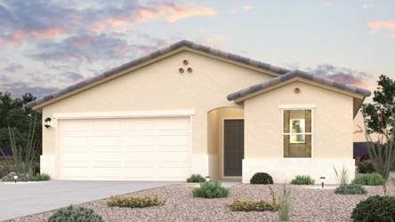 A house with a garage.