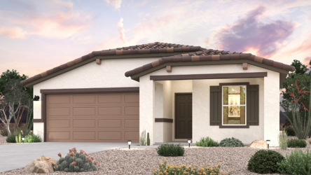 A house with a garage.