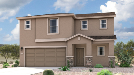 A house with a garage.